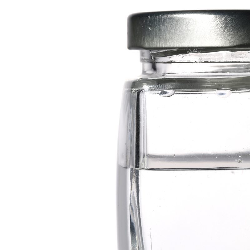 Verre carrée épaissie en gros de 180 ml de verre en verre personnalisable pour la confiture de miel avec couvercle
