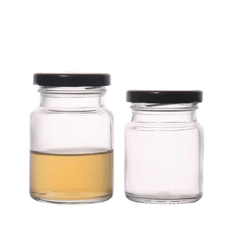 Jar miel de verre KDG 75 ml 150 ml 200 ml Boulet de verre de nid d'oiseau avec couvercles à vis