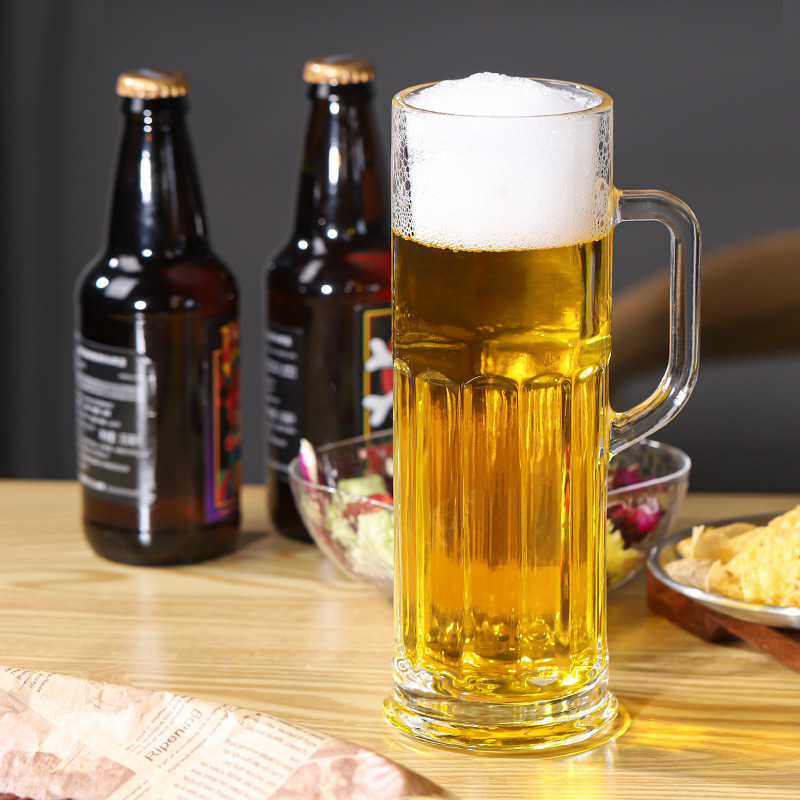 Slim Design 600 ml de bière en verre de bière avec imprime de logo personnalisée