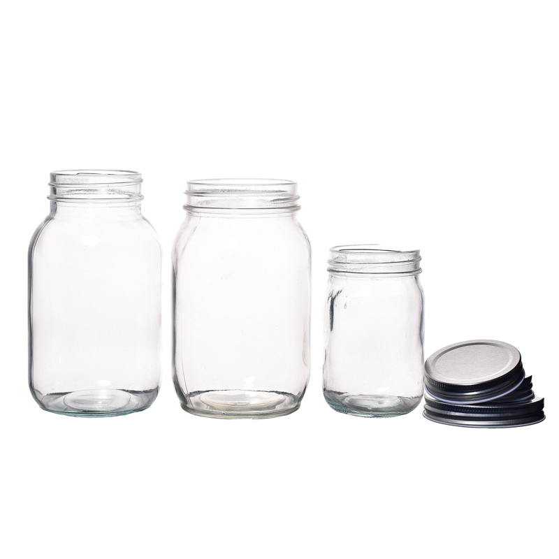 Packaging en verre de verre mason carré pots de rangement alimentaires