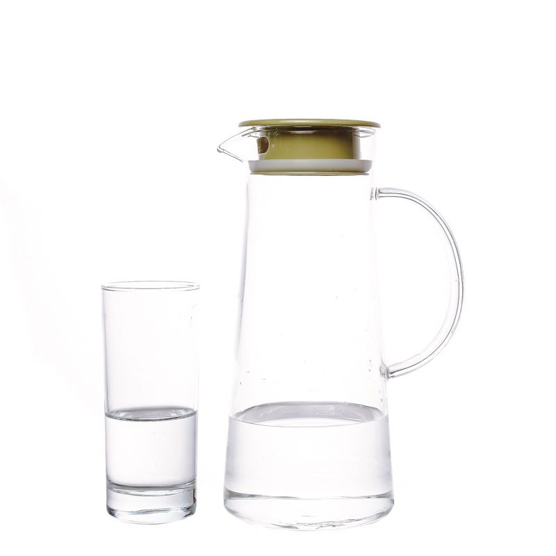 Ensemble de tasses en verre réutilisables naturelles Bouteilles d'eau en verre rondes
