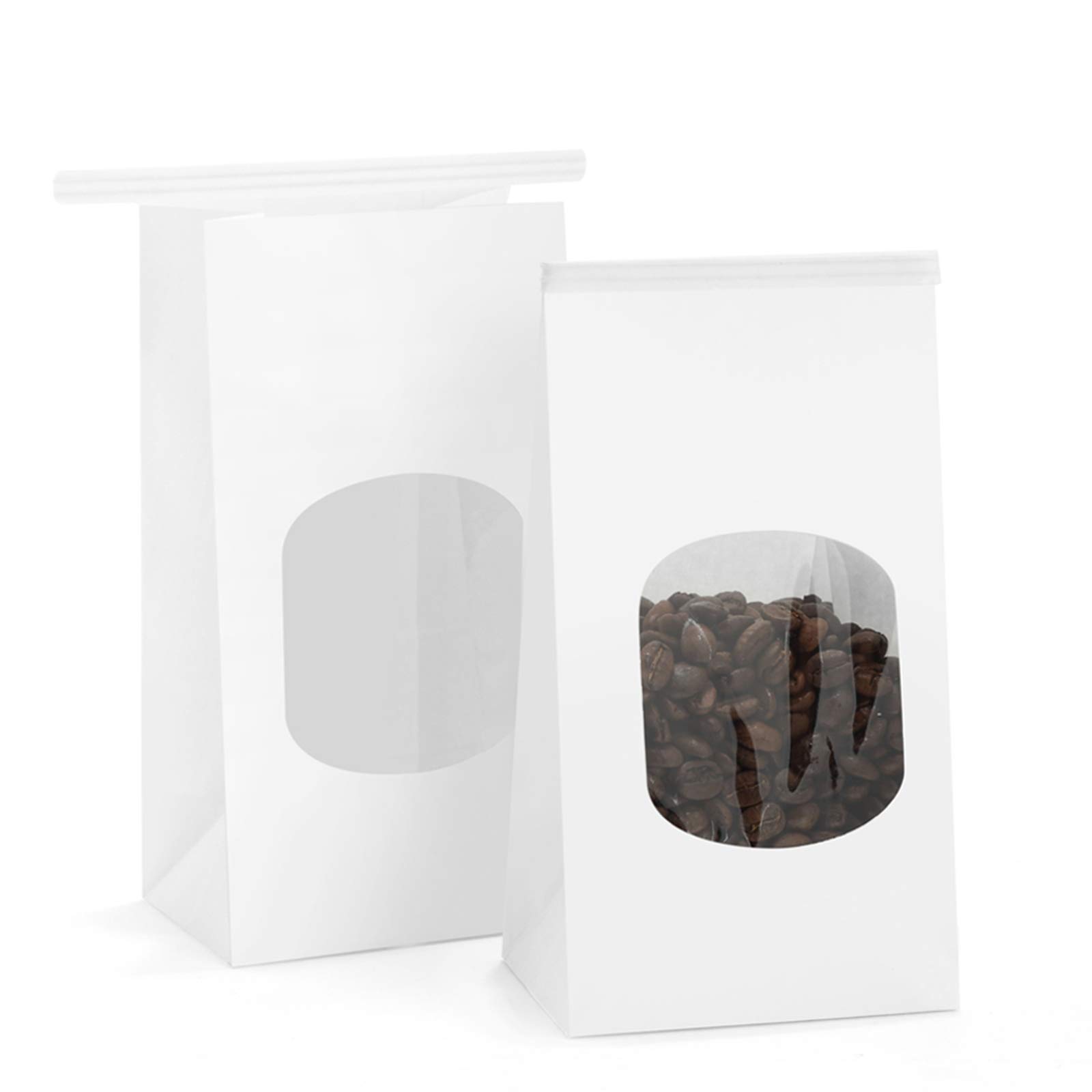 Sacs de boulangerie KDG avec fenêtre Petits sacs en papier kraft Sacs de rangement alimentaire verrouillage à fermeture éclair pour les produits d'emballage réutilisables