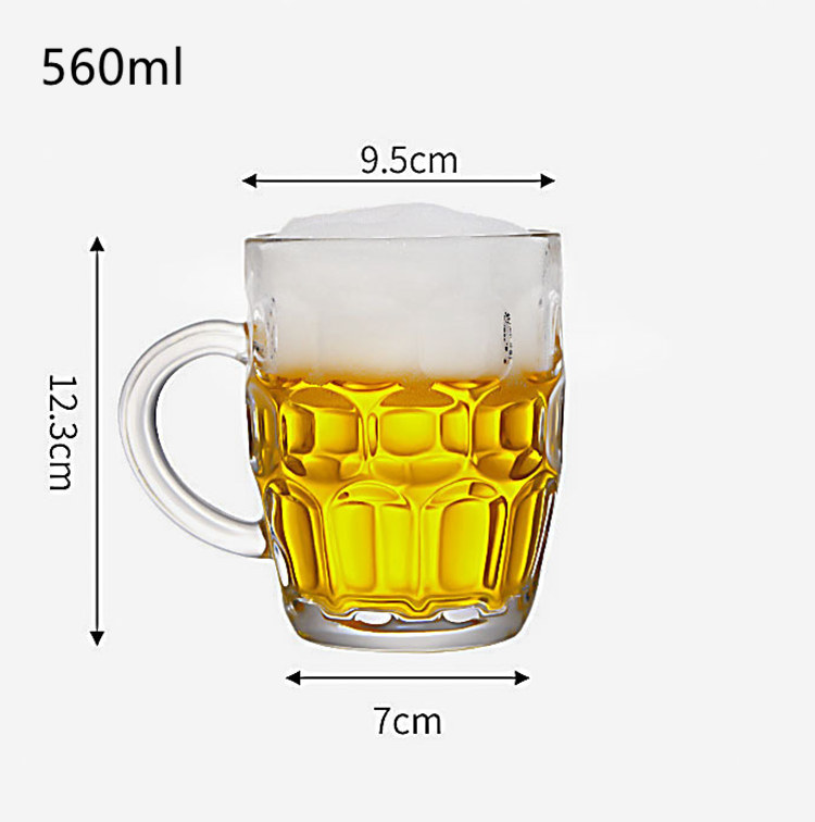 Coupe de bière en verre de haute qualité de modèles personnalisés de 560 ml