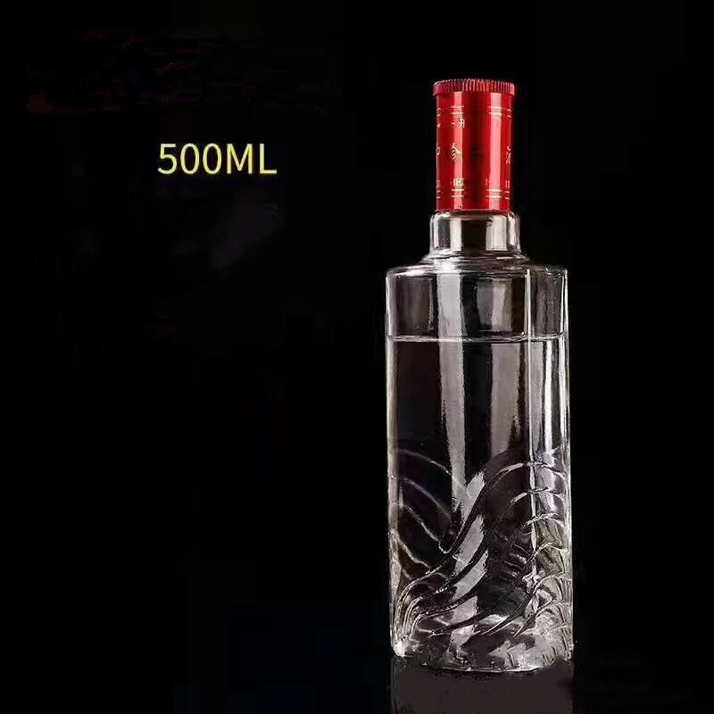 Transparent 500 ml de bouteilles d'alcool en verre en gros