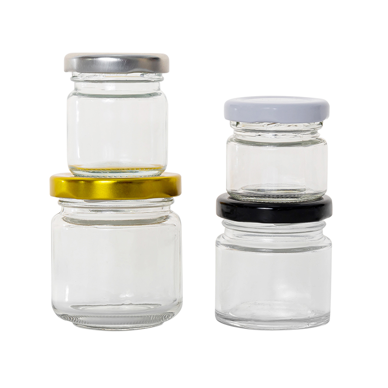 25 g de petits pots de miel de confiture de verre avec couvercles métalliques