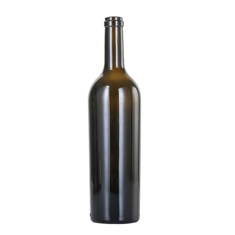 Bouteilles en verre de vin de Bordeaux 750 ml de couleur ambrée avec de larges épaules