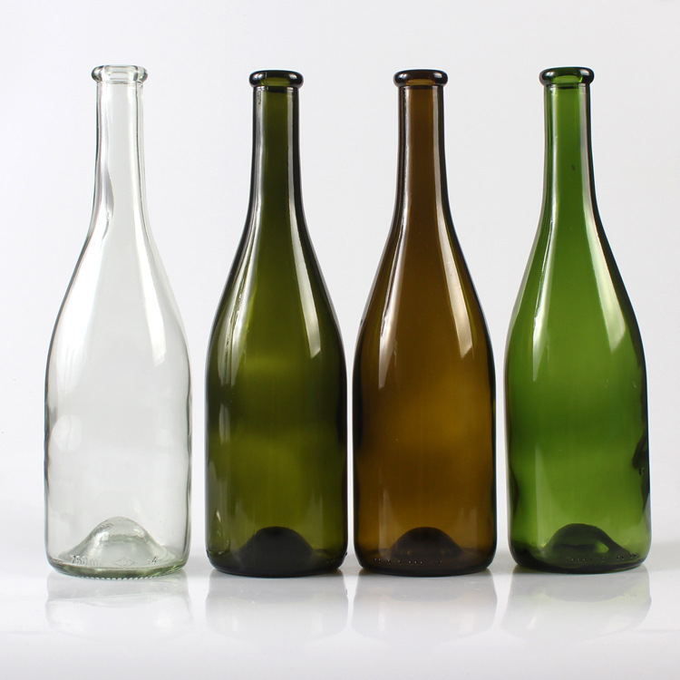 Green foncé 700 ml bouteilles de verre à vin Bordeaux Red avec couvercles de liège