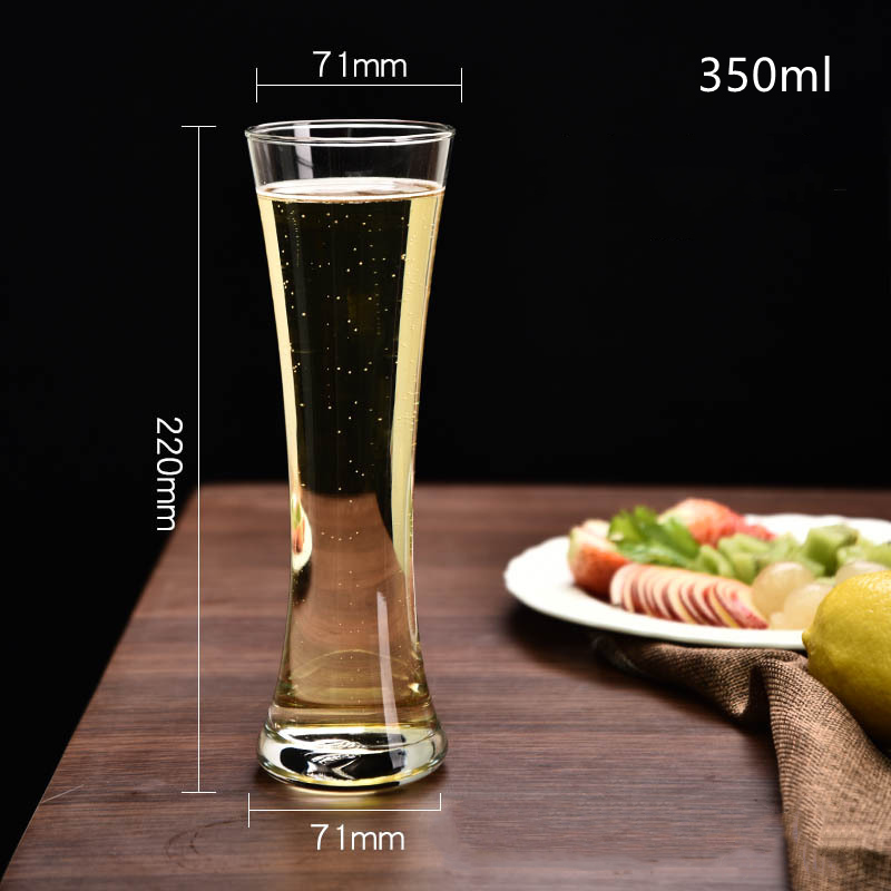 Tasses de boisson glacée en verre de bière de style de luxe de conception mince 350ml