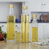 Bouteilles à huile d'olive en verre d'olive en verre transparent carré à carré à 500 ml avec logo personnalisé