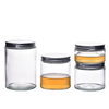 Jar en verre de cylindre à silex 500ml avec couvercles de vis pour la confiture de stockage de nourriture