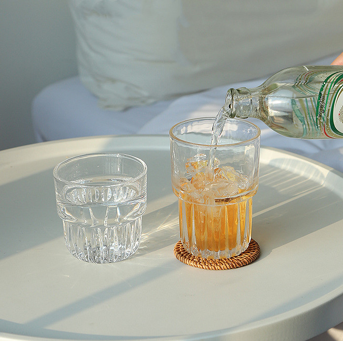 Design fantaisie Crystal Water Beverage Glass 250 ml tasses à boire pour le déjeuner 