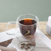 Tasses à thé en verre borosilicaté à double paroi avec poignée