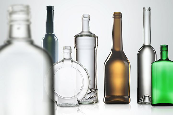 Différents types de bouteilles en verre