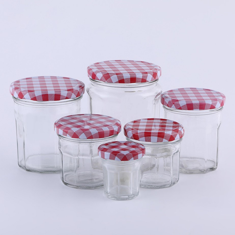 Pot en verre avec couvercle à charnière