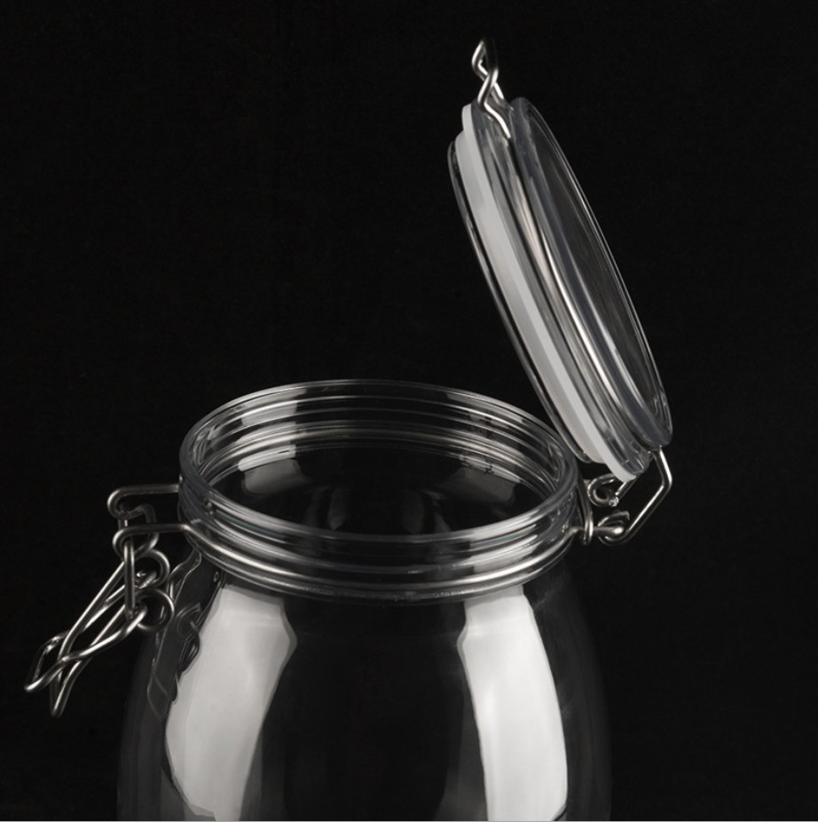 Brimper des pots d'emballage d'aliments en verre vides Récipient en verre de cuisine