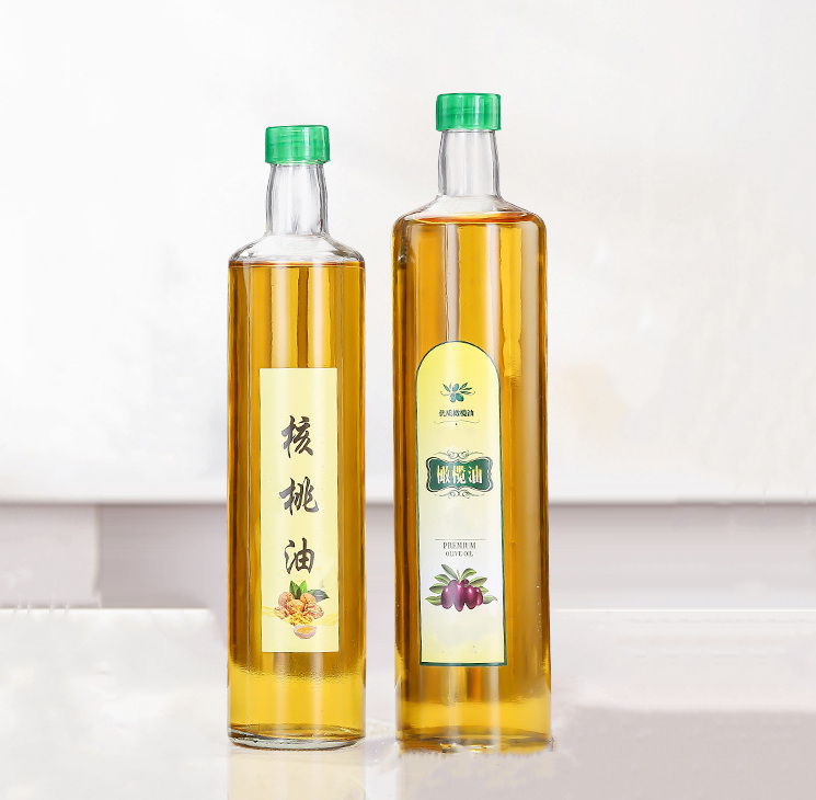 Verre de bouteille d'huile d'olive