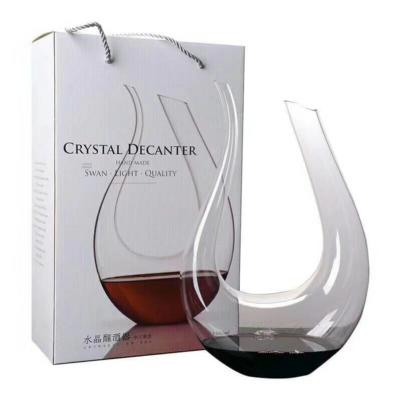 Style de luxe Dégantre à vin en verre soufflé à la main en cristal unique