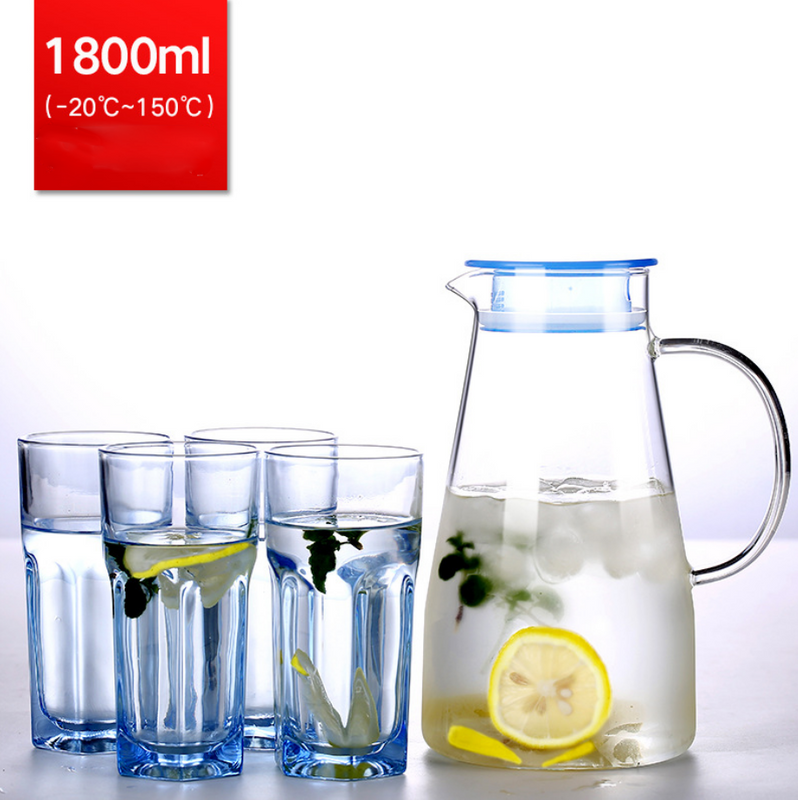 1800 ml de grande bouteille d'eau en verre avec petite tasse de 320 ml de bouilloire en vente