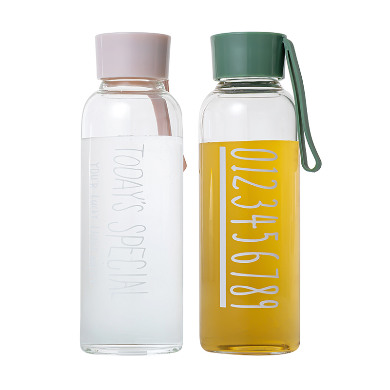 Bouteilles d'eau en verre à silex 450 ml avec logo personnalisé pour le jus