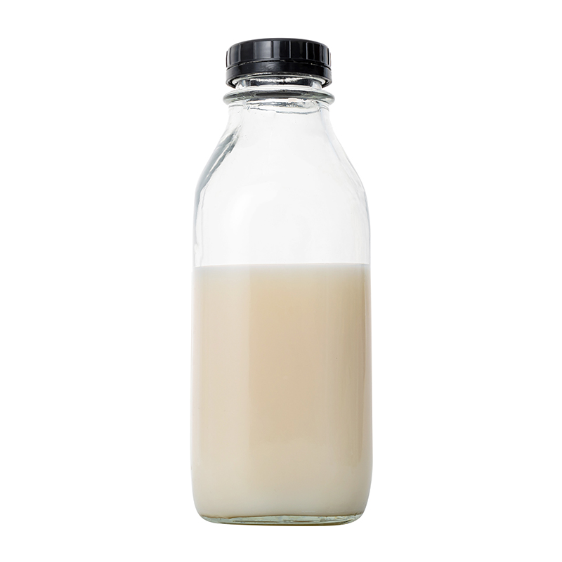 1000 ml de grande forme carrée bouteille de lait en verre emballage de lait
