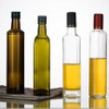 Bouteilles à huile d'olive en verre d'olive en verre transparent carré à carré à 500 ml avec logo personnalisé