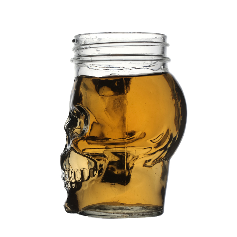 Tasses de boissons à bière de bière en verre de 300 ml de la forme de bière avec couvercle à vis