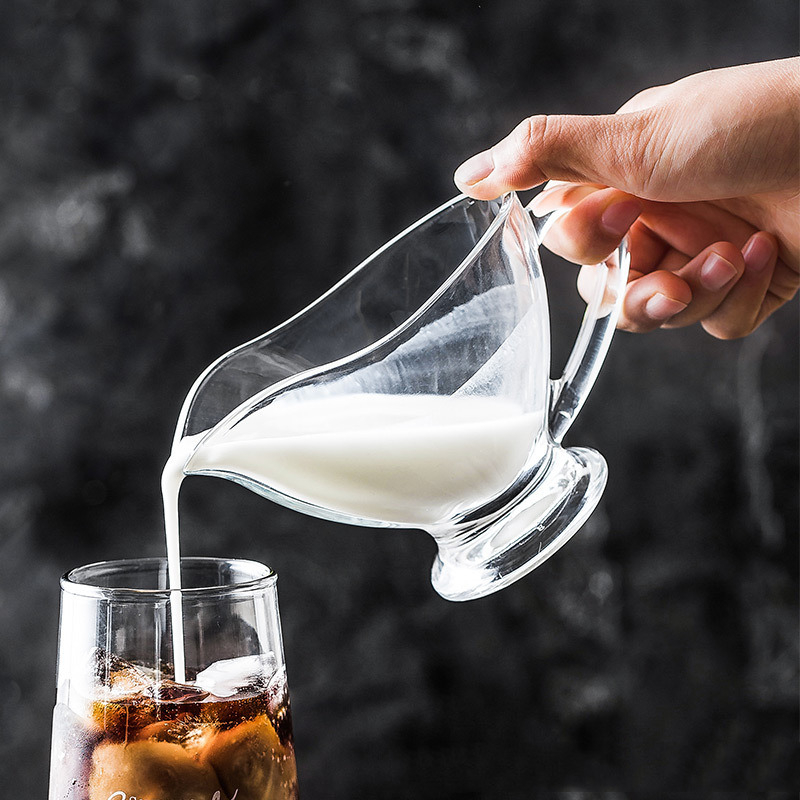 Tasses à café en verre 215 ml de verre de lait en cristal avec poignée