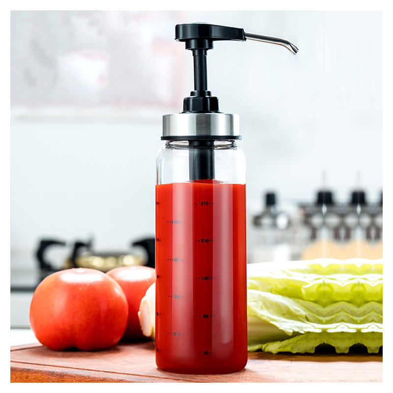 300 ml 500 ml de haut borosilicate ketchup vide de sauce à pression vide