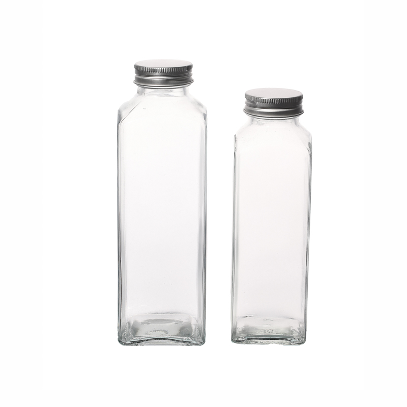 Boissons aux bouteilles en verre 350 ml de bouteilles de lait en verre carré