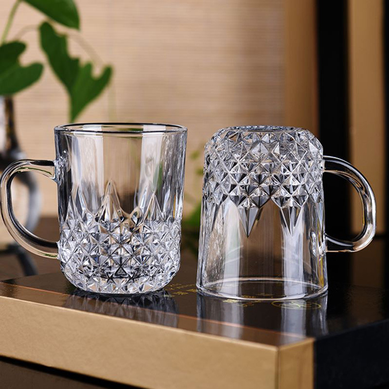 Diamond Design Crystal Glass 8 oz tasses à café