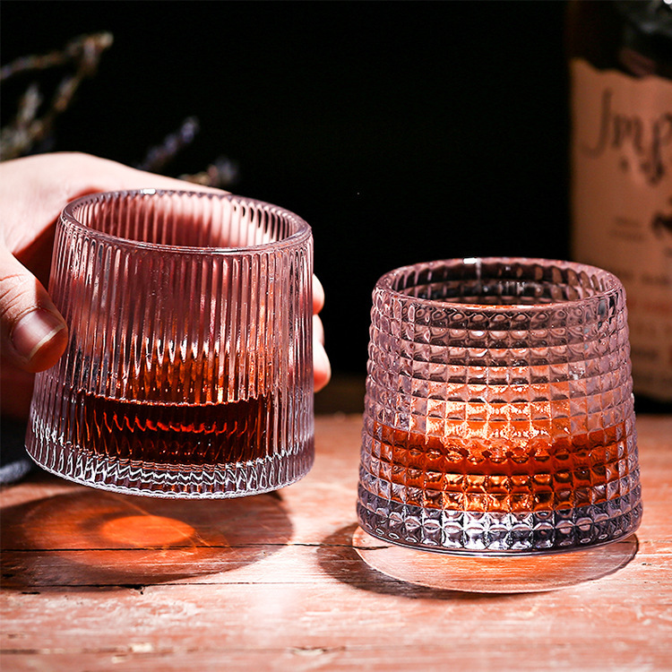 Verre de 5 oz verres de whisky diamant rotation tasse en verre cristallin