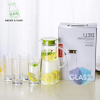 Tasse en verre réutilisable et bouteilles d'eau en verre rondes 