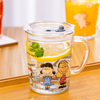Tasses de boisson en verre imprimées de haute qualité avec poignée pour les enfants