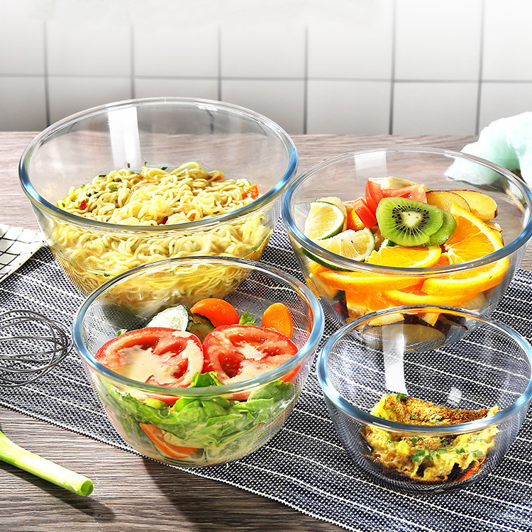 Bol rond en verre transparent pour les légumes à salade