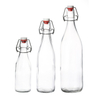 Bouteille de boisson carrée carrée personnalisée 250 ml 480 ml 1000 ml de boissons en verre de silex pour lait d'eau
